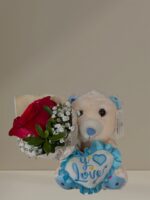 Oso de peluche con rosas