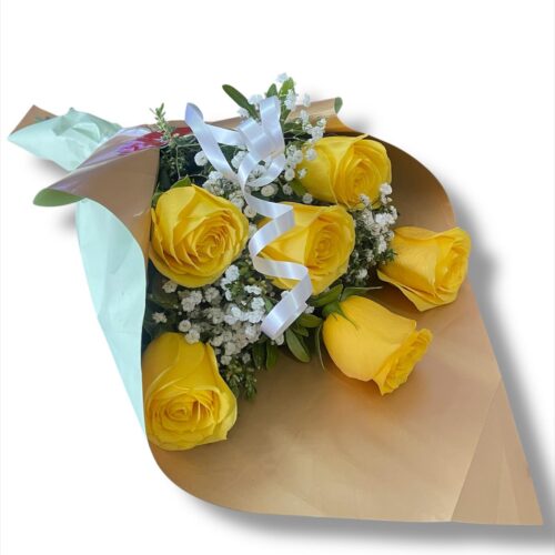 6 rosas amarillas